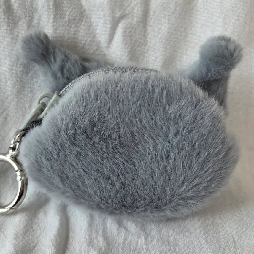 [BUNJANG] Kuromi Plush Coin Pouch Keychain (Gray) / 쿠로미 인형 동전지갑 그레이 키링