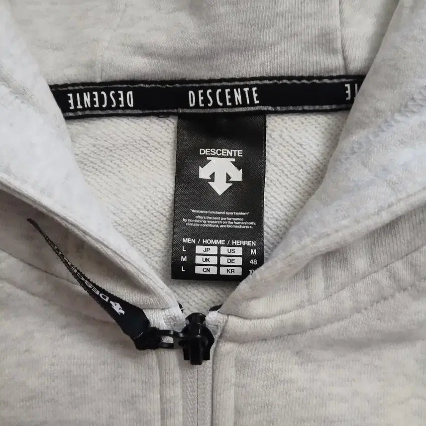 [BUNJANG] Descente Full Zip-up Hoodie Ivory / 데상트 풀집업 후드티 아이보리