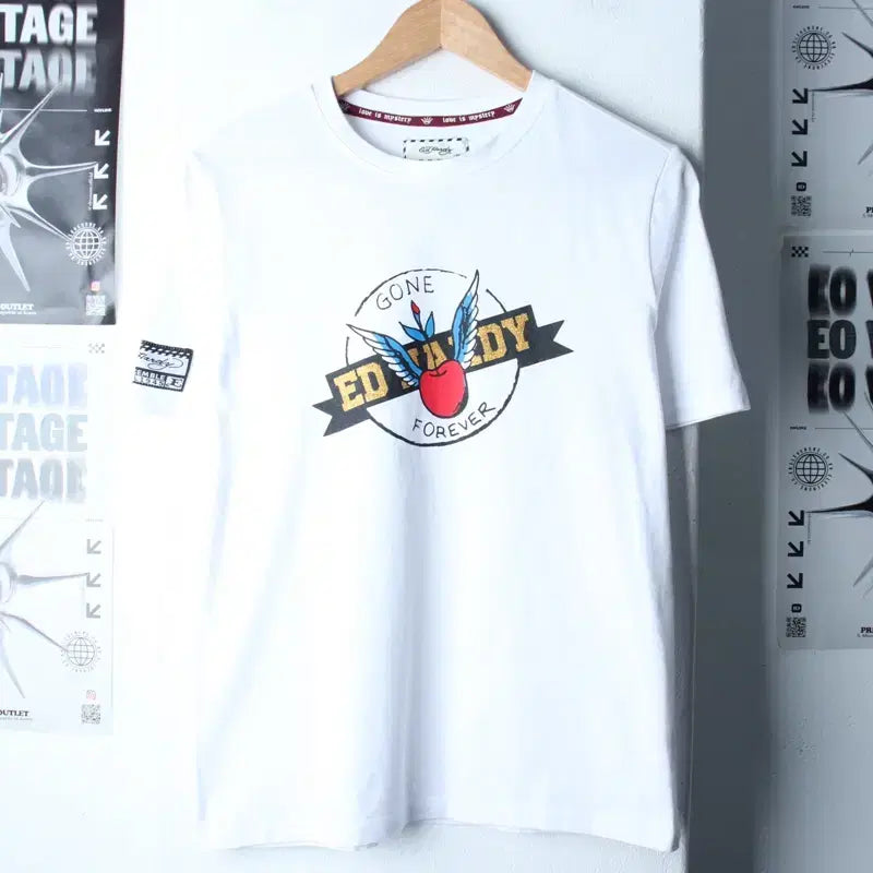 [BUNJANG] Ed Hardy Y2K White Old School T-shirt / (M) 에드하디 반팔 티셔츠 Y2K 화이트 올드스쿨-180E7