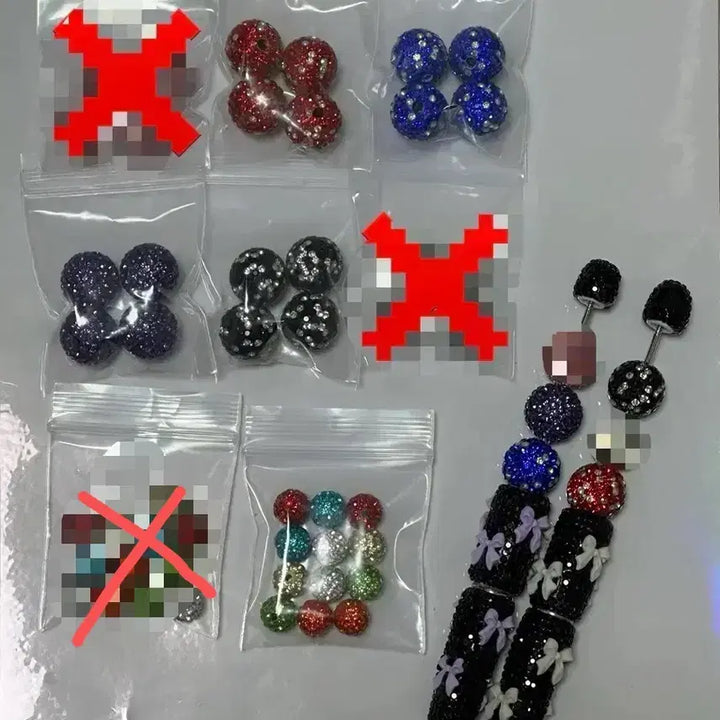 [BUNJANG] DIY Cubic Ball &amp; Charm Set (10mm &amp; 16mm) / DIY 큐빅볼 &amp;볼꾸