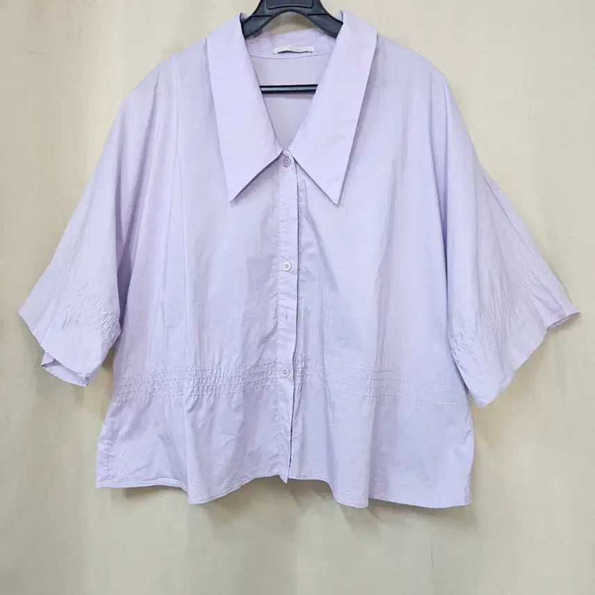 [SOLD OUT] jj지고트 라벤더 퍼플 반팔 블라우스 셔츠