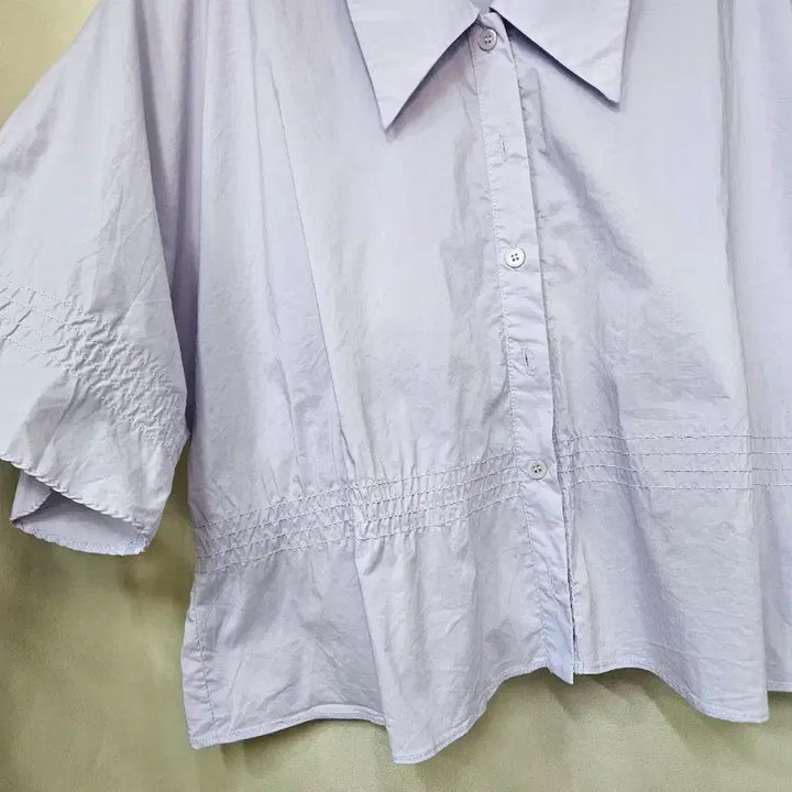 [SOLD OUT] jj지고트 라벤더 퍼플 반팔 블라우스 셔츠