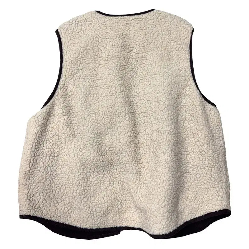 [BUNJANG] Romistory Beige Ribbon Fleece Cardigan / 로미스토리 베이지 리본 후리스 가디건 2