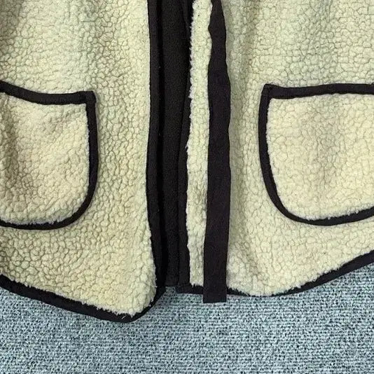 [BUNJANG] Romistory Beige Ribbon Fleece Cardigan / 로미스토리 베이지 리본 후리스 가디건 2