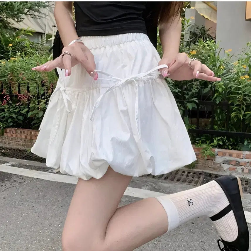 [BUNJANG] Ballecore White Banding Ruffle Skirt / 발레코어 캉캉 밴딩스커트 화이트