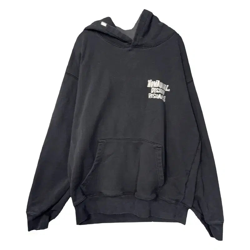 [SOLD OUT] 노매뉴얼 블랙 백프린팅 로고 후드티 L