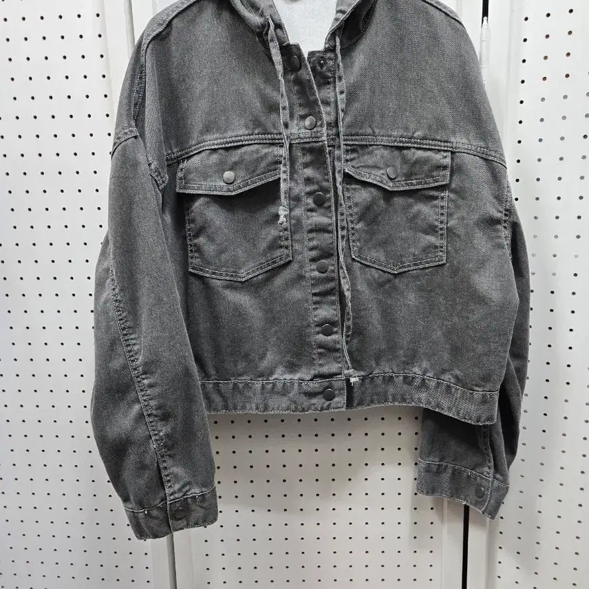 [SOLD OUT] (1229)8 seconds 후드 데님 자켓 그레이