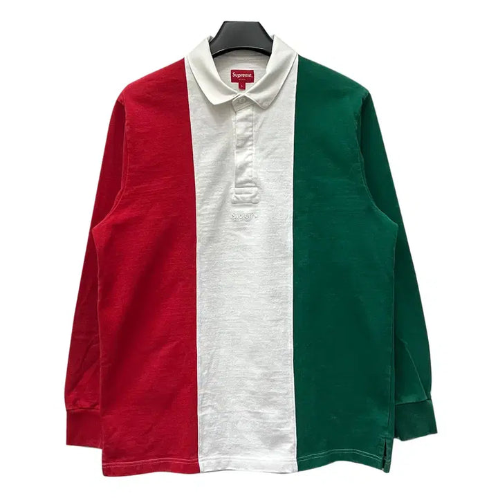 [SOLD OUT] 슈프림 스플릿 박스 로고 럭비 셔츠 L