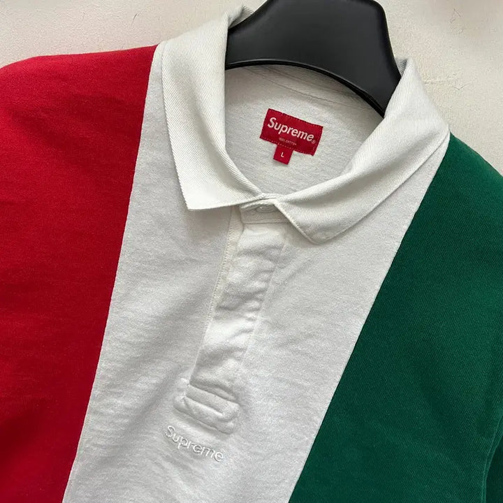 [SOLD OUT] 슈프림 스플릿 박스 로고 럭비 셔츠 L