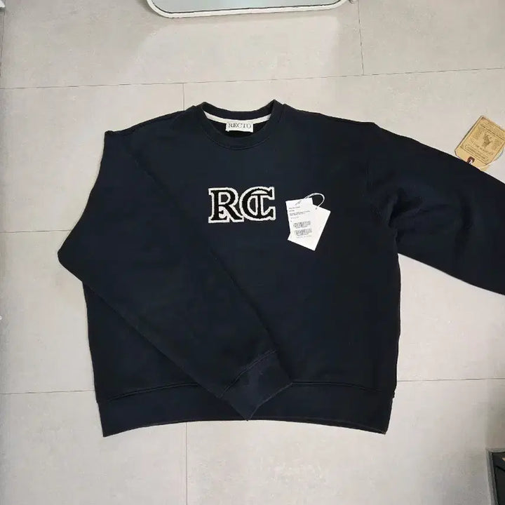 [SOLD OUT] 렉토 RC 엠브로이드  로고 자수 맨투맨 스웻셔츠 네이비/F