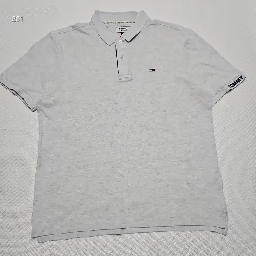[BUNJANG] Tommy Jeans Logo Accent Short Sleeve Polo Shirt - L / 타미진스 로고 포인트 반팔 카라티 L