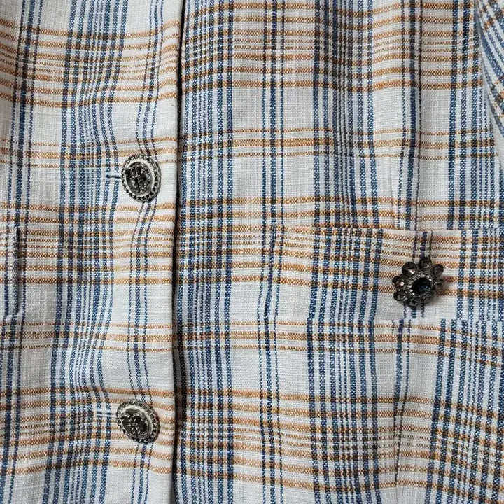 [BUNJANG] TIME POSTMODERN Checkered Short Sleeve Jacket / TIME POSTMODERN 체크 반팔 마자켓