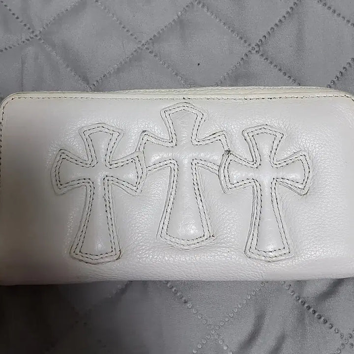 [BUNJANG] Chrome Hearts White Leather Long Wallet / 크롬하츠 화이트 레더 장지갑