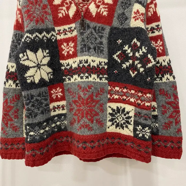 [BUNJANG] Polo Ralph Lauren Nordic Half-Zip Wool Hand Knit Sweater / <M> 폴로 랄프로렌 빈티지 노르딕 반집업 울 핸드니트