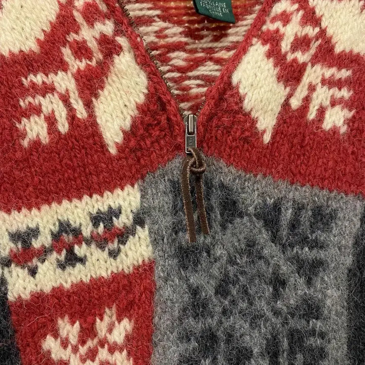 [BUNJANG] Polo Ralph Lauren Nordic Half-Zip Wool Hand Knit Sweater / <M> 폴로 랄프로렌 빈티지 노르딕 반집업 울 핸드니트