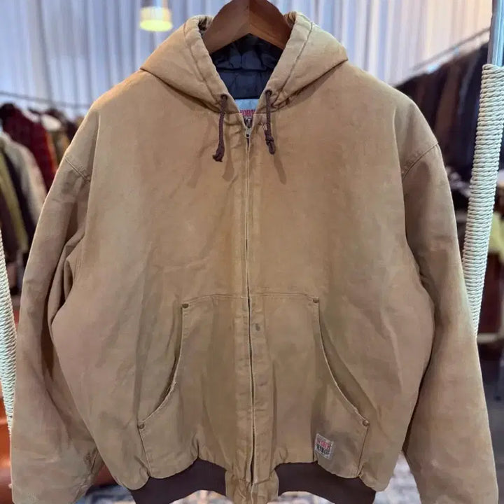 [BUNJANG] Vintage 90s American Workwear Khaki Hooded Jacket / Vintage] 90s 아메리칸 워크웨어 카키 후드 자켓
