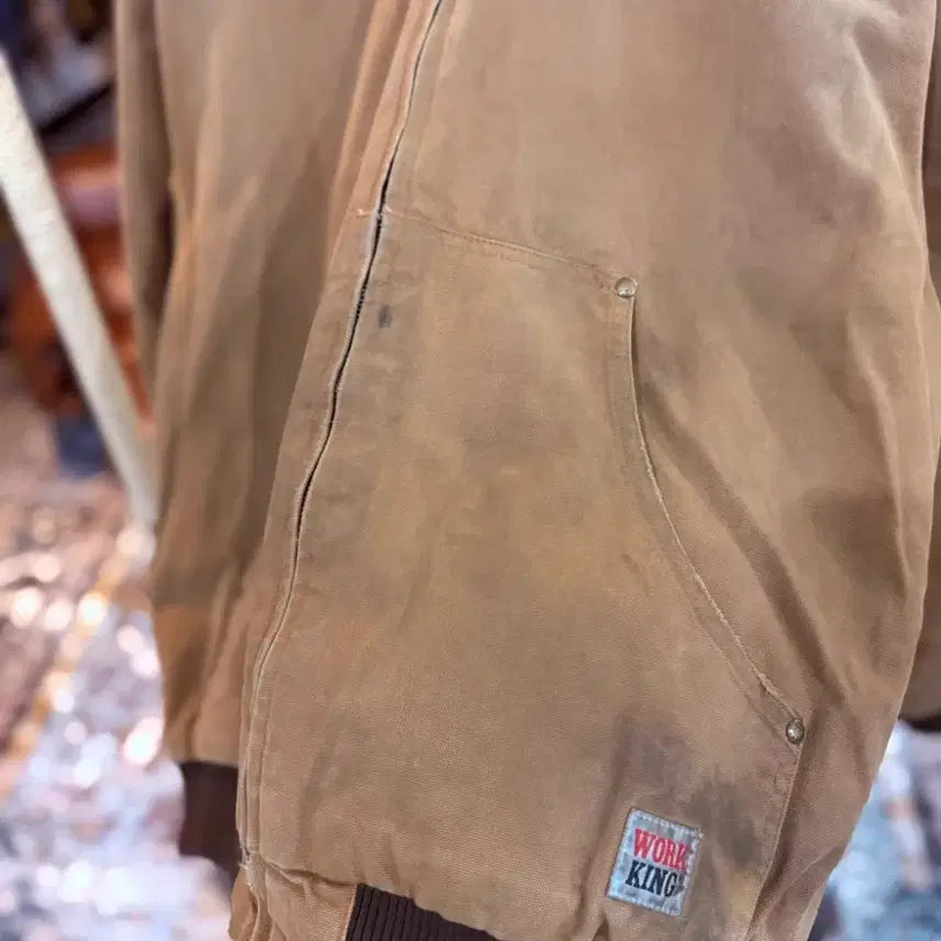 [BUNJANG] Vintage 90s American Workwear Khaki Hooded Jacket / Vintage] 90s 아메리칸 워크웨어 카키 후드 자켓