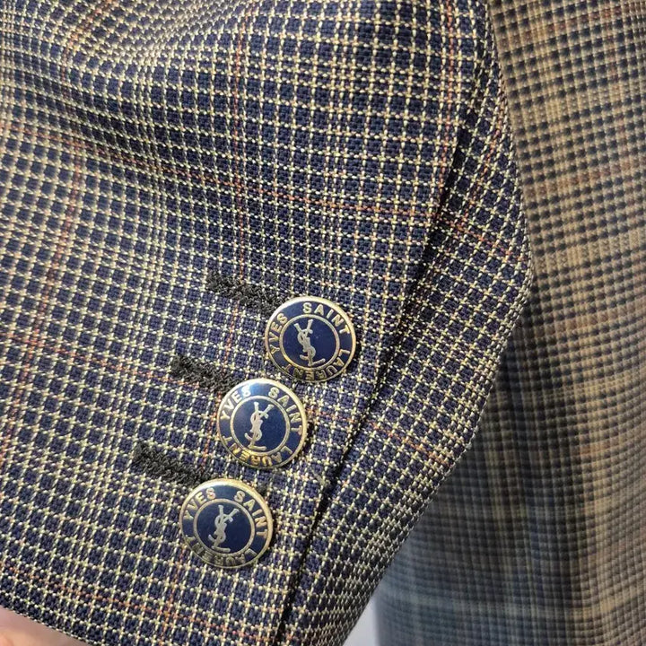 [BUNJANG] Yves Saint Laurent Vintage Checkered Blazer / 입생로랑 체크무늬 빈티지 자켓