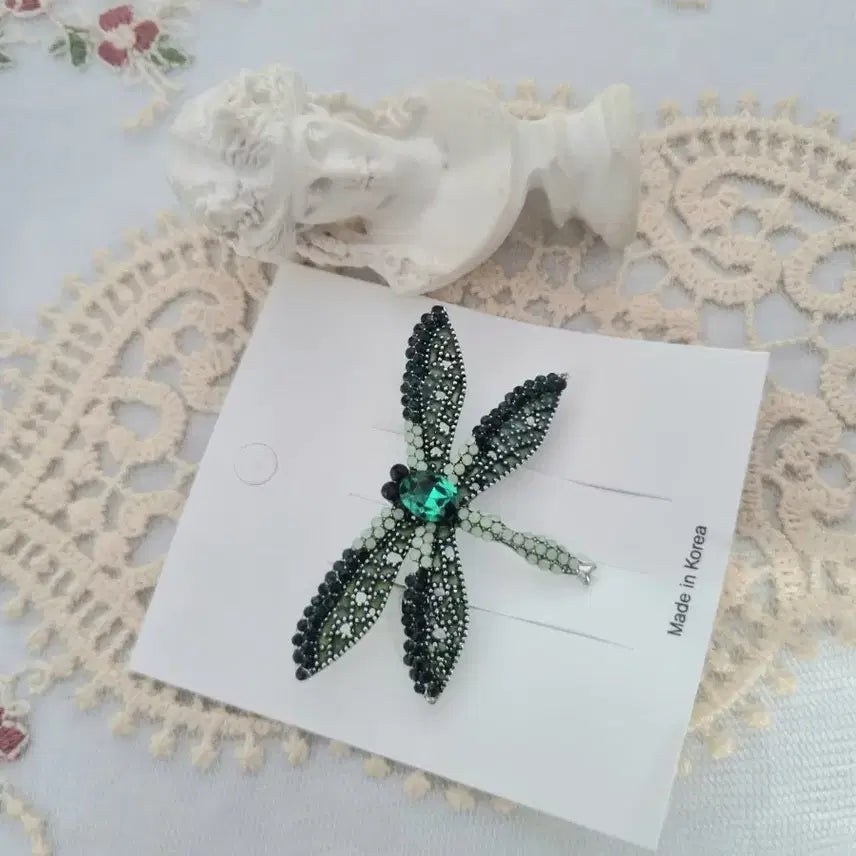 [BUNJANG] Beaded Dragonfly Brooch / 비즈 장식 잠자리 브로치(새상품)