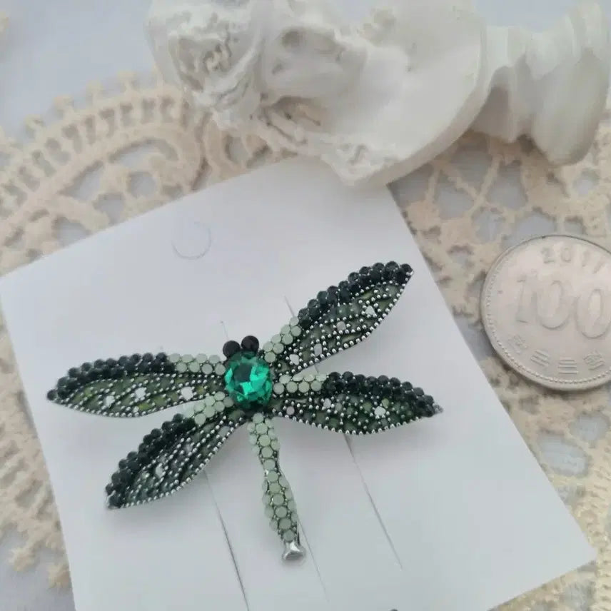[BUNJANG] Beaded Dragonfly Brooch / 비즈 장식 잠자리 브로치(새상품)