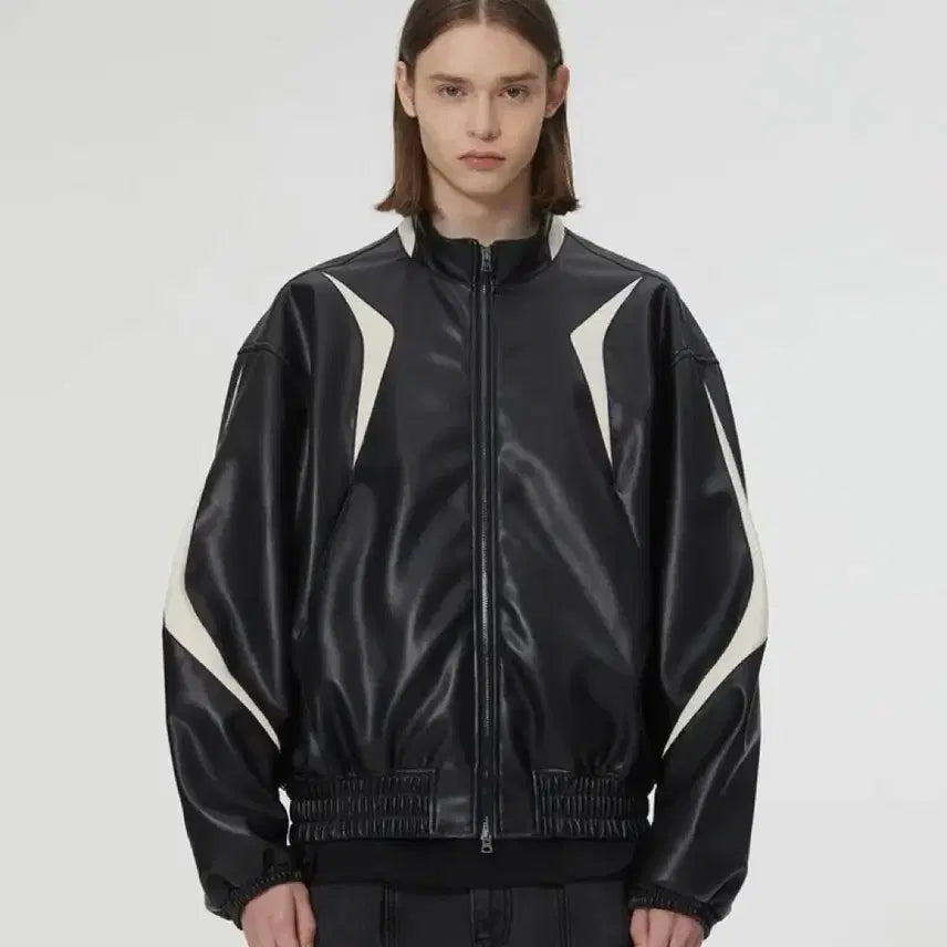 [BUNJANG] Il Corso Biker Vegan Leather Blouson Jacket Black / 일꼬르소 바이커 비건레더 블루종 블랙