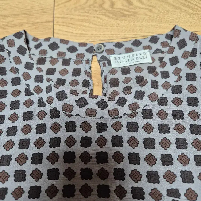 [BUNJANG] Brunello Cucinelli Patterned Short-Sleeve Blouse / (55~66) 브루넬로 쿠치넬리 패턴 반팔 블라우스