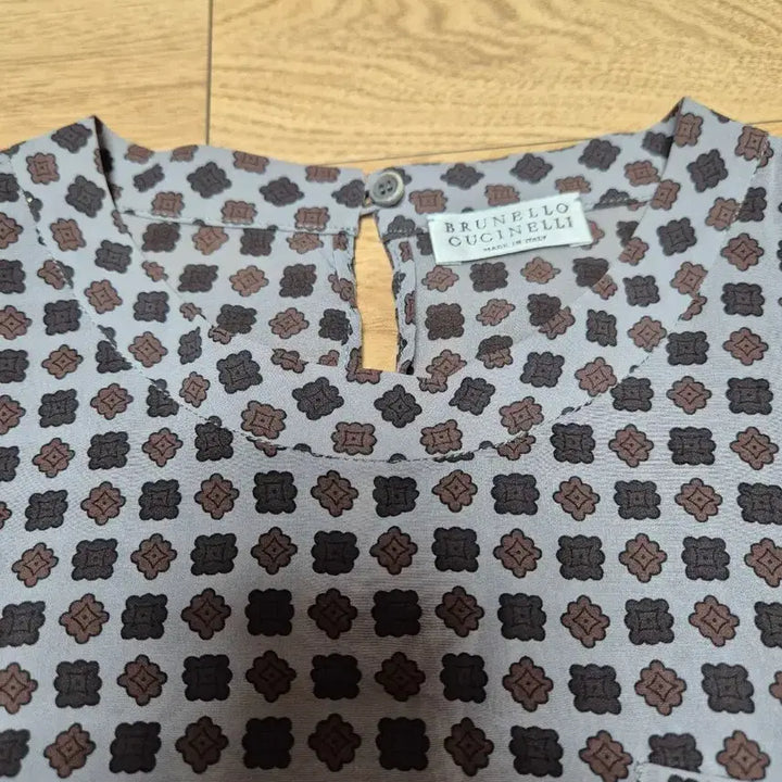 [BUNJANG] Brunello Cucinelli Patterned Short-Sleeve Blouse / (55~66) 브루넬로 쿠치넬리 패턴 반팔 블라우스