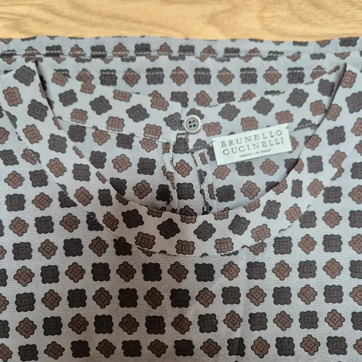 [BUNJANG] Brunello Cucinelli Patterned Short-Sleeve Blouse / (55~66) 브루넬로 쿠치넬리 패턴 반팔 블라우스