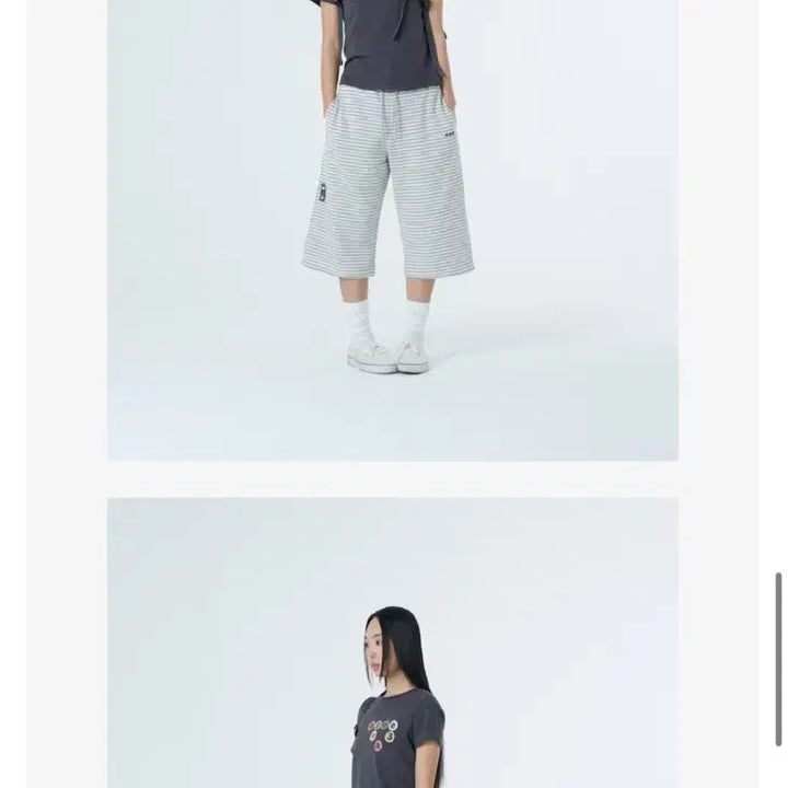[SOLD OUT] 택포) aeae ss 신상 스트라이프 츄리닝 반바지 그레이
