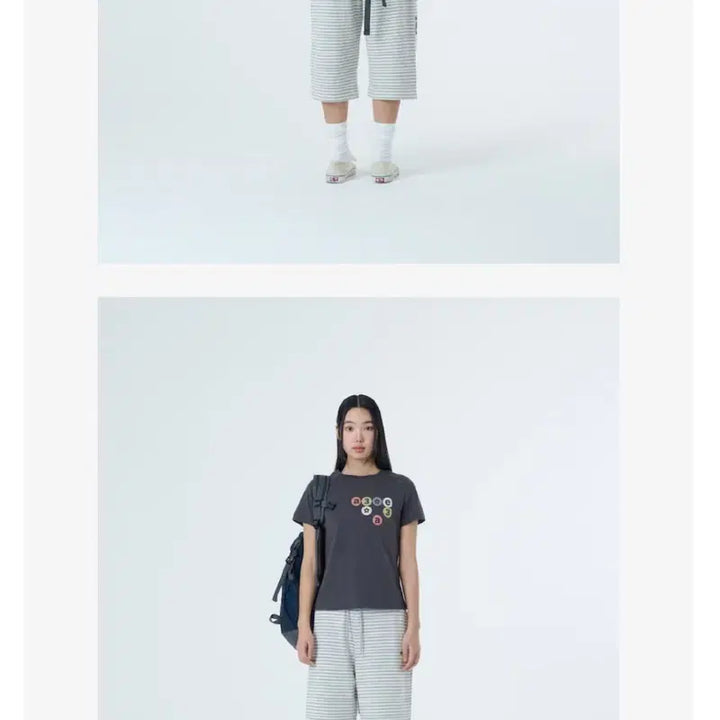 [SOLD OUT] 택포) aeae ss 신상 스트라이프 츄리닝 반바지 그레이