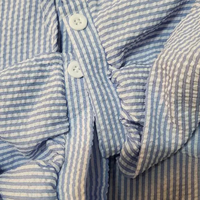 [BUNJANG] Sundays Striped Hooded Shirt / 선데이즈 스트라이프 후드 셔츠