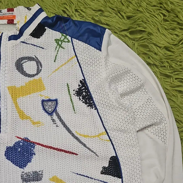 [BUNJANG] Megadyne Premium Golf Wear Geometric Pattern Half-Zip Top M / 메가다인 유니크 패턴 반집업 M
