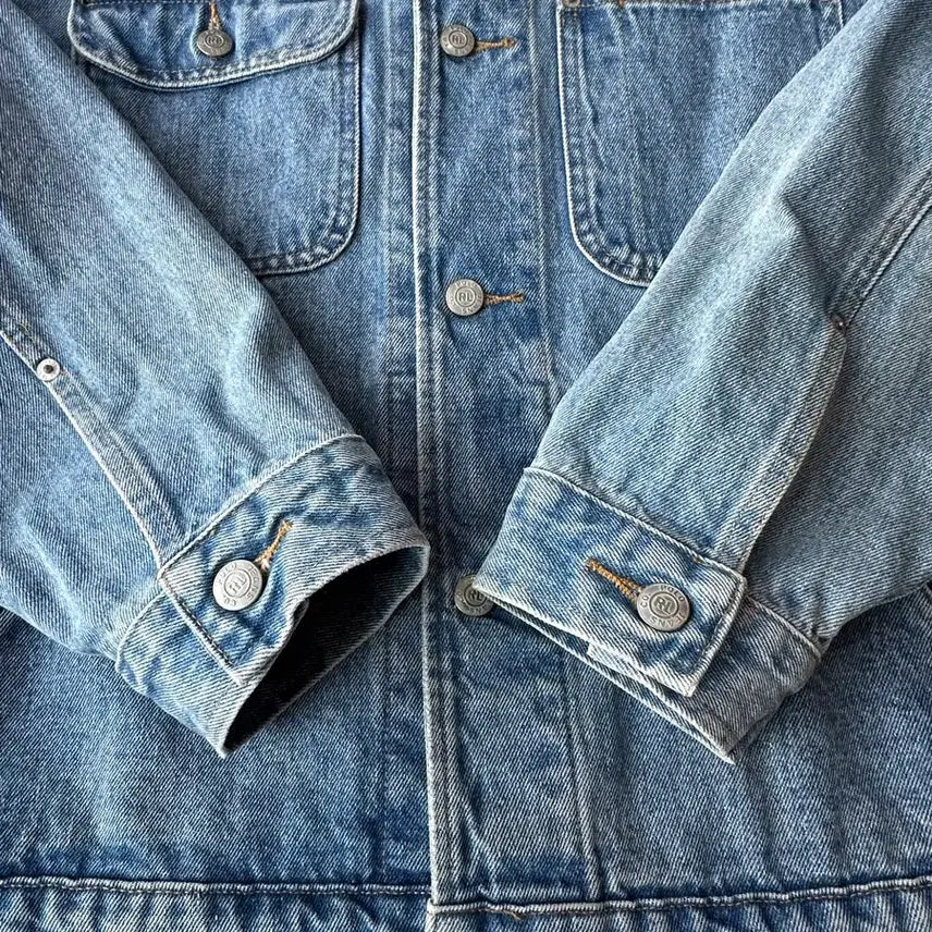 [BUNJANG] Polo Jeans Co. Ralph Lauren Flag Patch Cropped Denim Jacket / 폴로 진스 랄프로렌 성조기 크롭 데님자켓 L