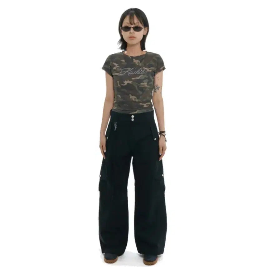 [BUNJANG] Kashiko Mid-Rise Cargo Pants Black S / (새상품) Kashiko 카시코 미드라이즈 카고 팬츠 블랙 S