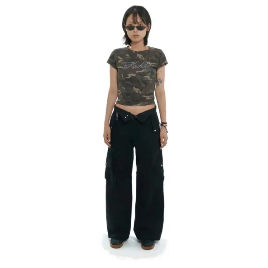 [BUNJANG] Kashiko Mid-Rise Cargo Pants Black S / (새상품) Kashiko 카시코 미드라이즈 카고 팬츠 블랙 S