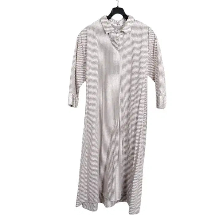 [BUNJANG] Uniqlo Striped Shirt Dress BG A-21 / 여성F / 유니클로 단가라 셔츠원피스BG A-21