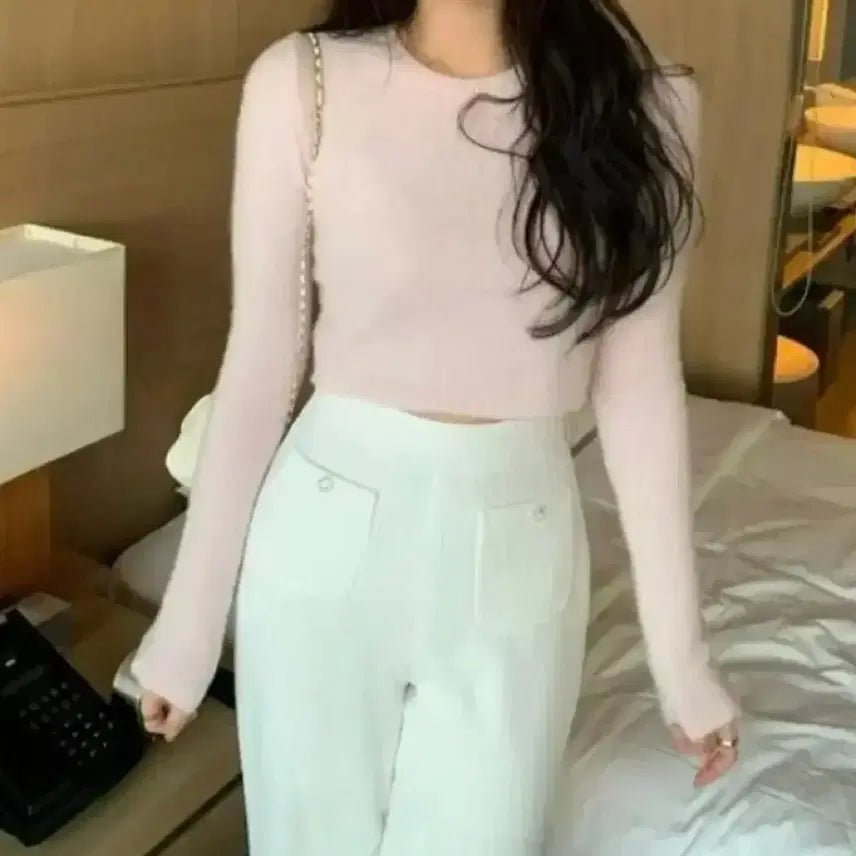 [BUNJANG] Siye Kid Mohair Crop Knit and Pants Set / 새상품 siye 시예 키드모헤어 크롭니트 + 팬츠