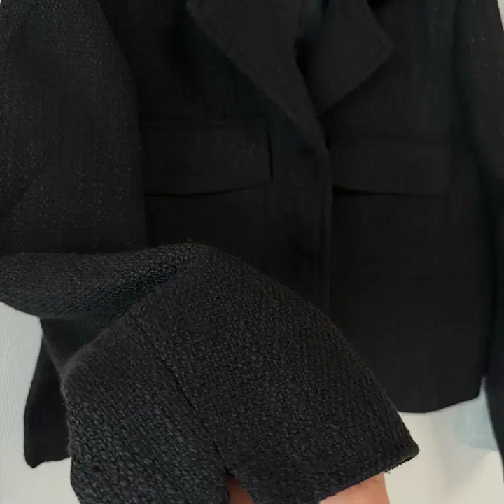 [BUNJANG] Tweed Jacket Black/Mint / 새제품  트위드 자켓 블랙/민트.   프리사이즈
