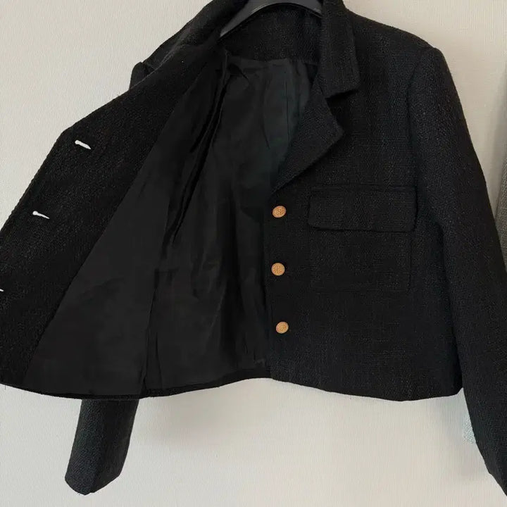 [BUNJANG] Tweed Jacket Black/Mint / 새제품  트위드 자켓 블랙/민트.   프리사이즈
