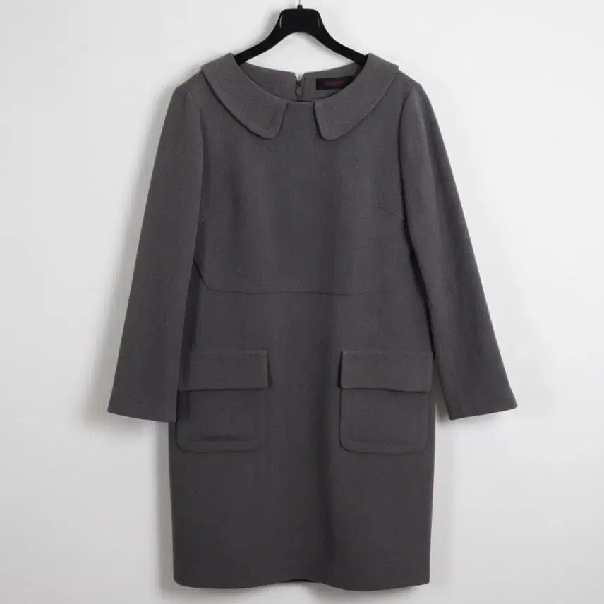 [BUNJANG] Magenta Big Collar Spandex Basic Dress GR / 여성66 / 마젠타 빅카라 스판 베이직원피스GR A-22