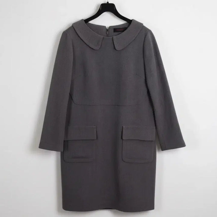 [BUNJANG] Magenta Big Collar Spandex Basic Dress GR / 여성66 / 마젠타 빅카라 스판 베이직원피스GR A-22
