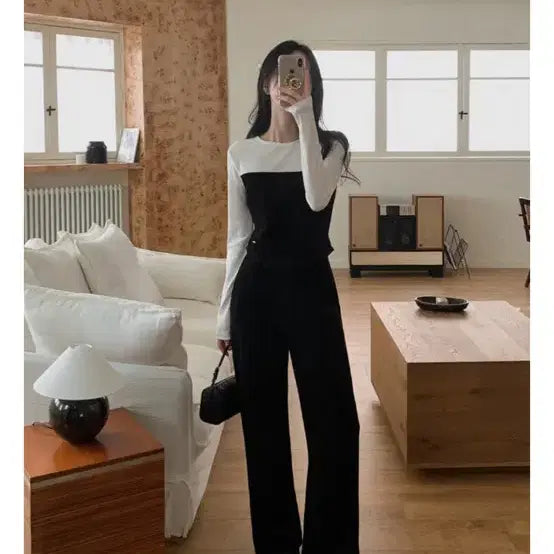 [BUNJANG] Benito Melting Knit-like Soft High-Waist Bootcut Pants / 베니토 멜팅 니트라이크 소프트 극강하이 부츠컷 밴딩 팬츠