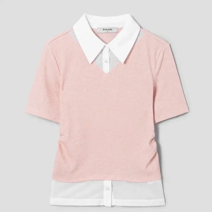 [BUNJANG] 8 Seconds Layered T-Shirt Light Pink (Unsealed) / [미개봉] 에잇세컨즈 칼라 레이어드 티셔츠 라이트핑크 356342SMAY