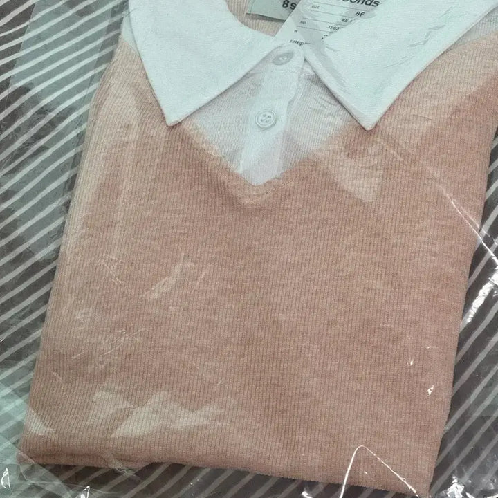 [BUNJANG] 8 Seconds Layered T-Shirt Light Pink (Unsealed) / [미개봉] 에잇세컨즈 칼라 레이어드 티셔츠 라이트핑크 356342SMAY