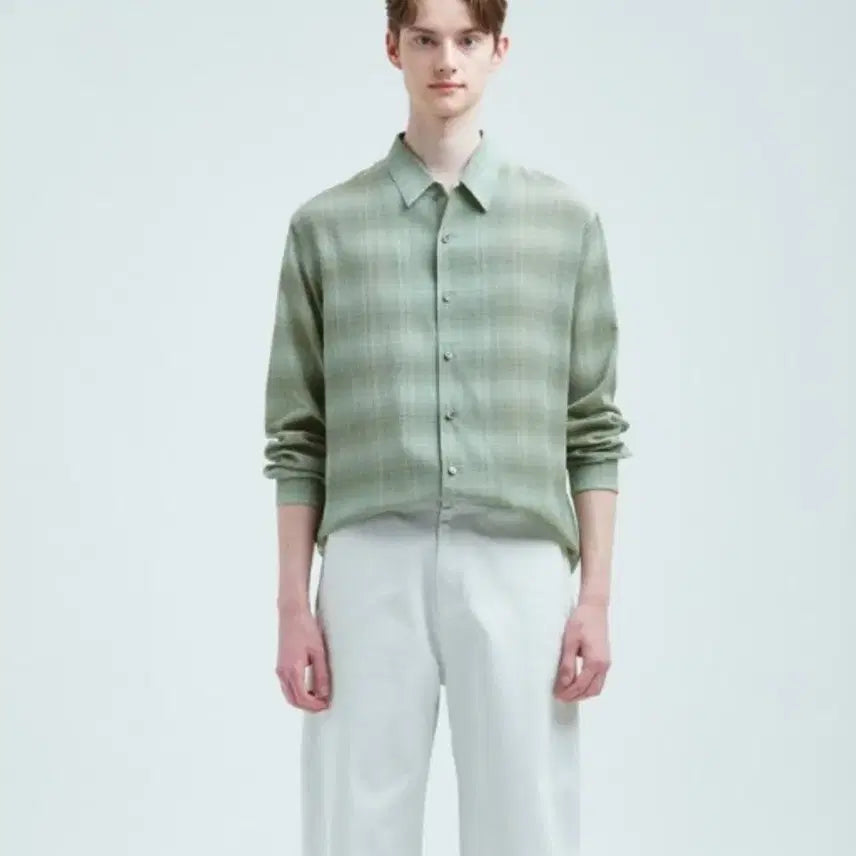 [BUNJANG] Time Homme Crinkle Check Shirt / 타임 옴므  크링클 체크 셔츠