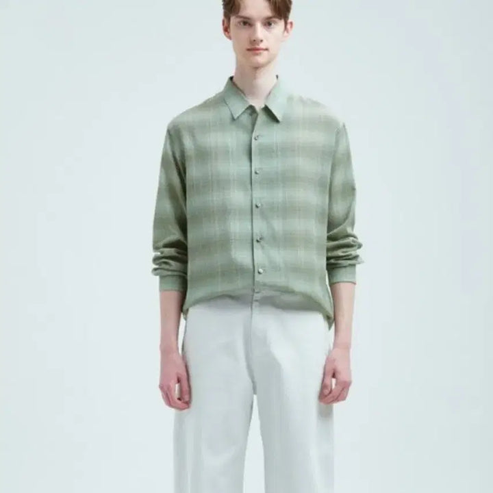 [BUNJANG] Time Homme Crinkle Check Shirt / 타임 옴므  크링클 체크 셔츠