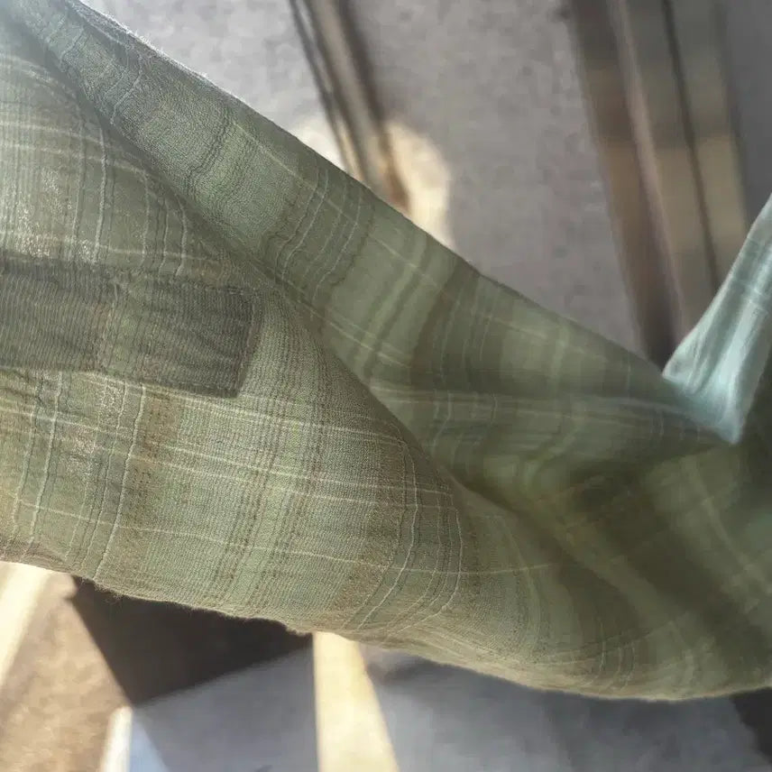 [BUNJANG] Time Homme Crinkle Check Shirt / 타임 옴므  크링클 체크 셔츠
