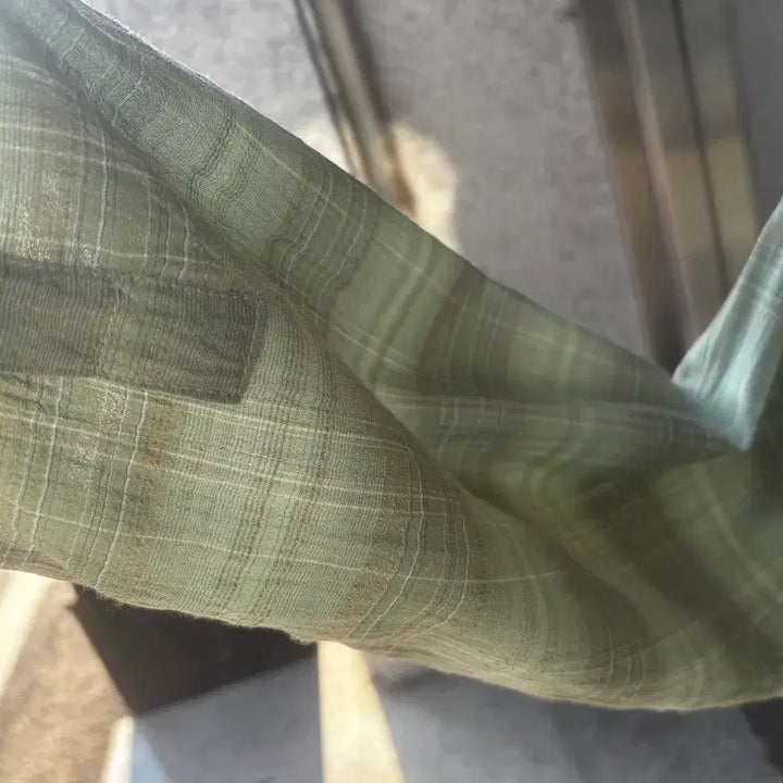 [BUNJANG] Time Homme Crinkle Check Shirt / 타임 옴므  크링클 체크 셔츠