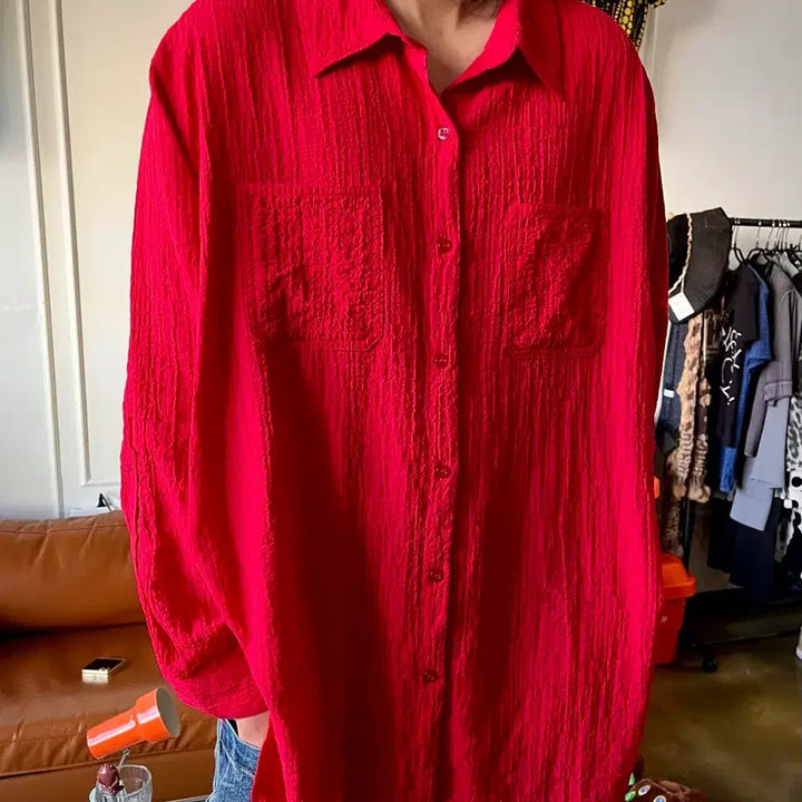 [BUNJANG] WHITE STAG Vintage Pleated Shirt Jacket / 90s WHITE STAG 빈티지 오버사이즈 젠더리스 플리츠 셔츠 자켓