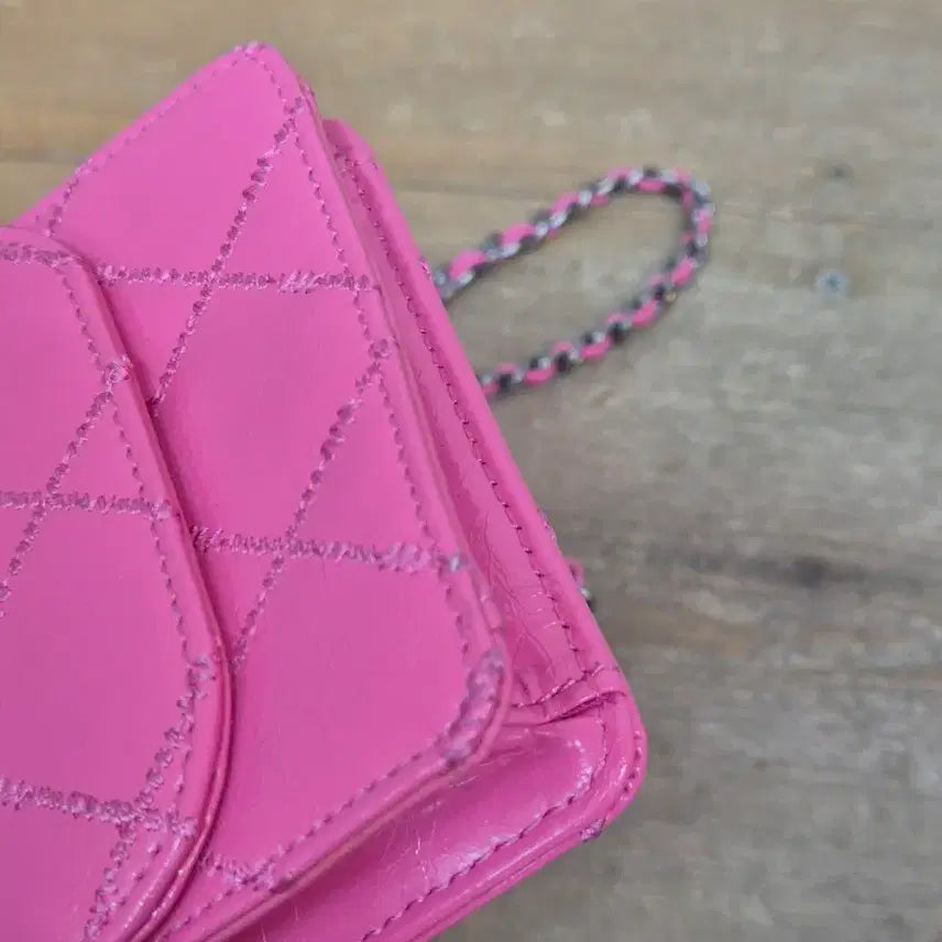 [BUNJANG] Lanvin Pink Quilted Mini Crossbody Bag / 랑방 핑크 퀼팅 미니 크로스백